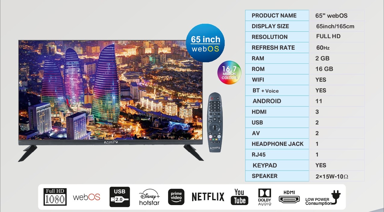 65 inch 4K UHD Webos TV